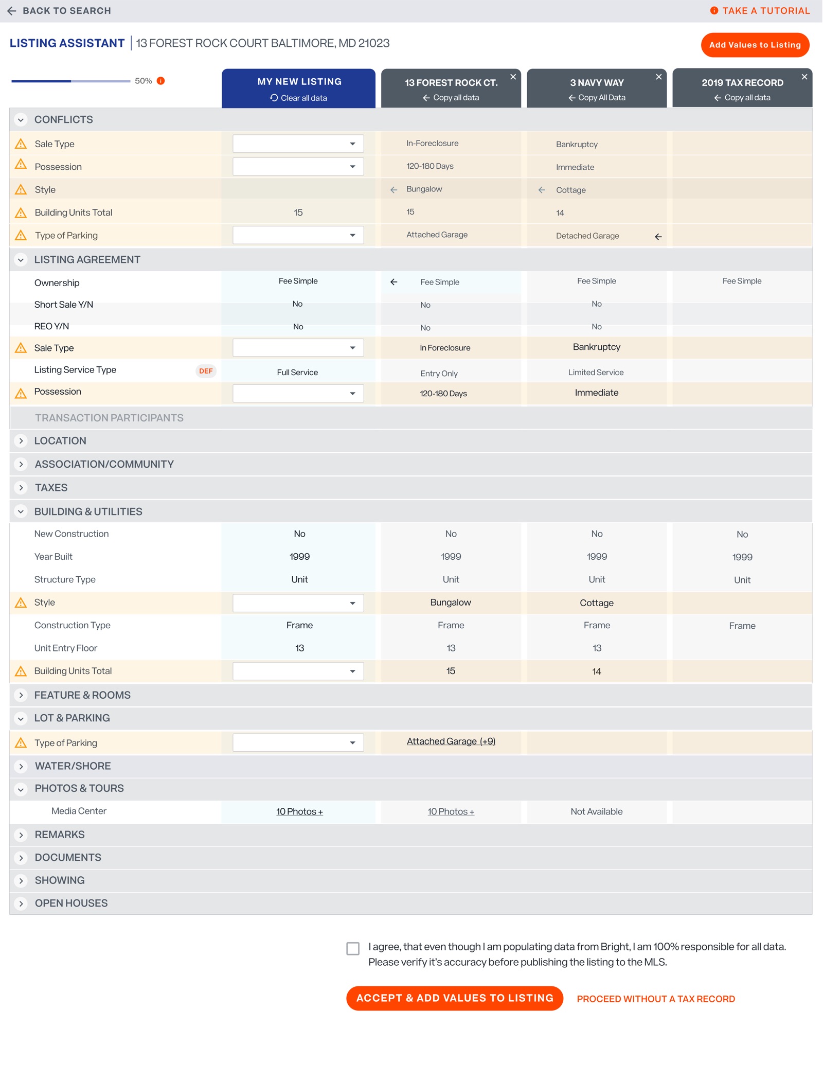Listing Assistant Compare 3